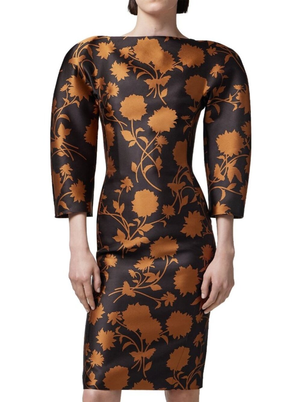 $3525 Versace Womens Floral Silk Blend Mini Cocktail Dress Black Size 48 / US 12